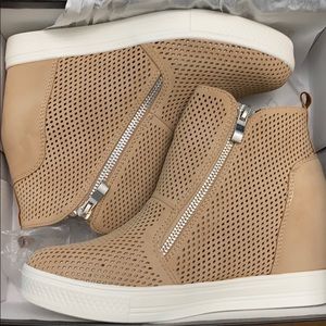 Tempest Perforated DoubleZip Hidden Wedge Sneaker